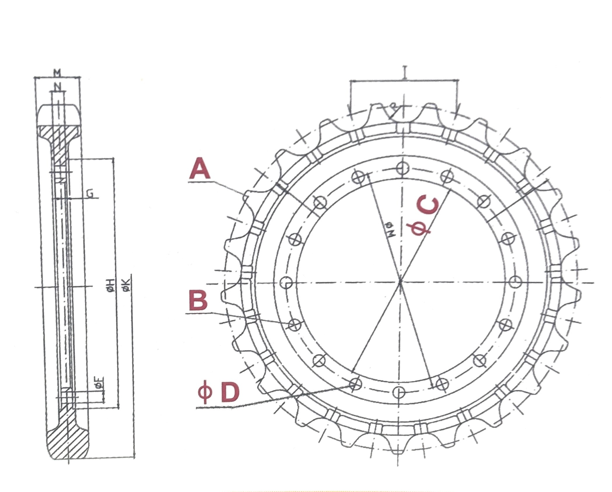 EX30/100/150/200/270 Excavator Sprocket For Heavy Industrial Machinery Part No 1010325 1008249 1018740 1010467