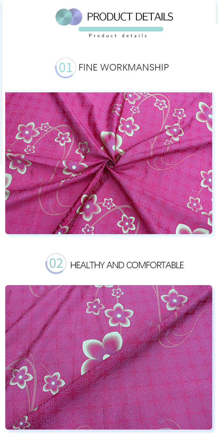Lightweight Pongee Mattress Quilt Fabric Printed Pattern
