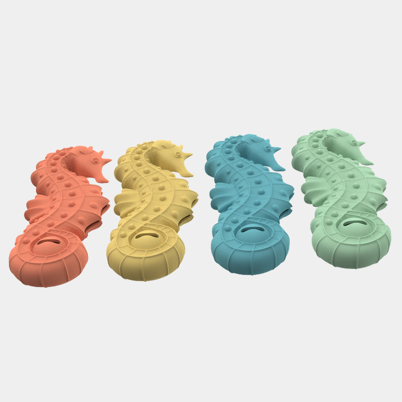 Hot Sale BPA Free Silicone Seahorse Dog Puzzle Toy Egg Puppy Food Slow Feeder Pet Dog Interactive Silicone PET CHEW TOYS