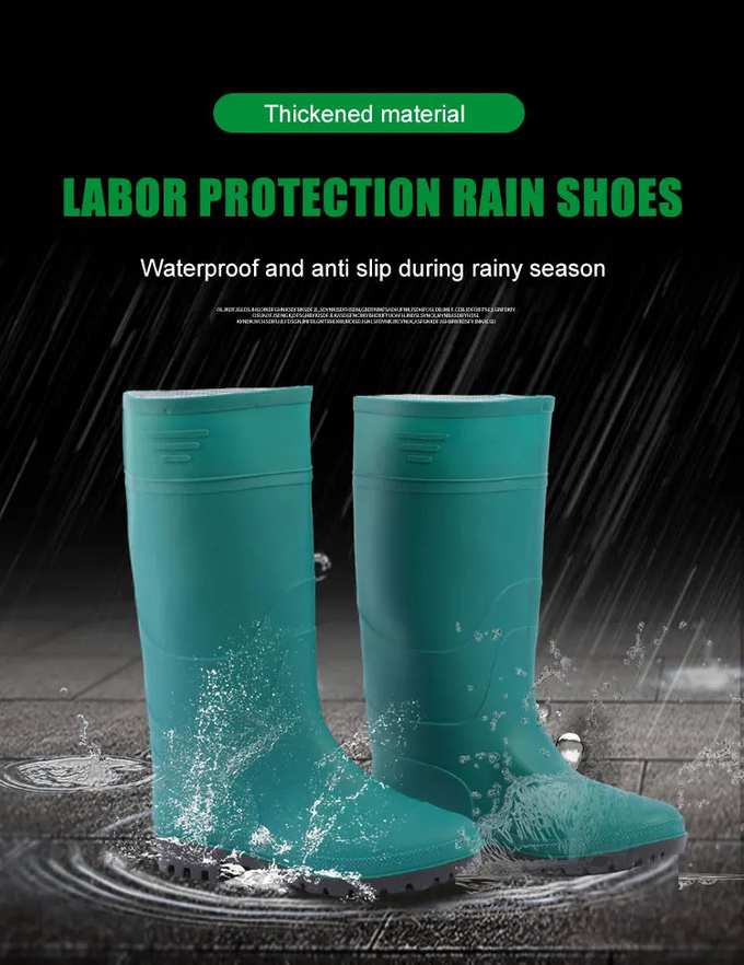 Piercing Resistant Waterproof Rain Boot PVC Customizable ISO Certificate