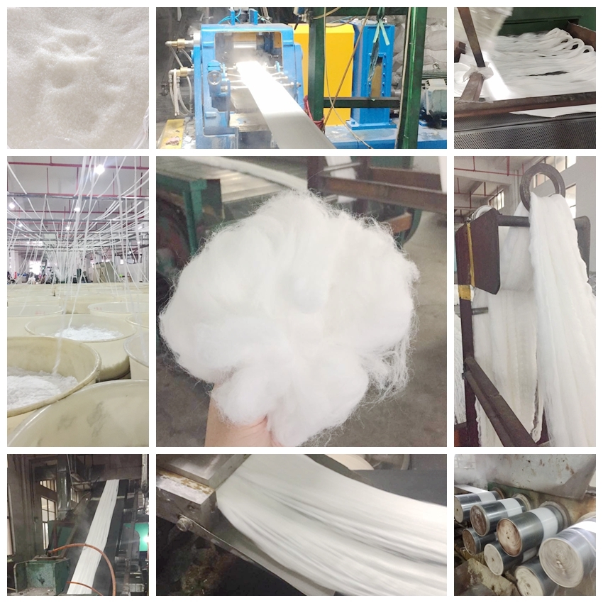 Raw White Virgin Polyamide Fiber 38-120mm High Durability GRS
