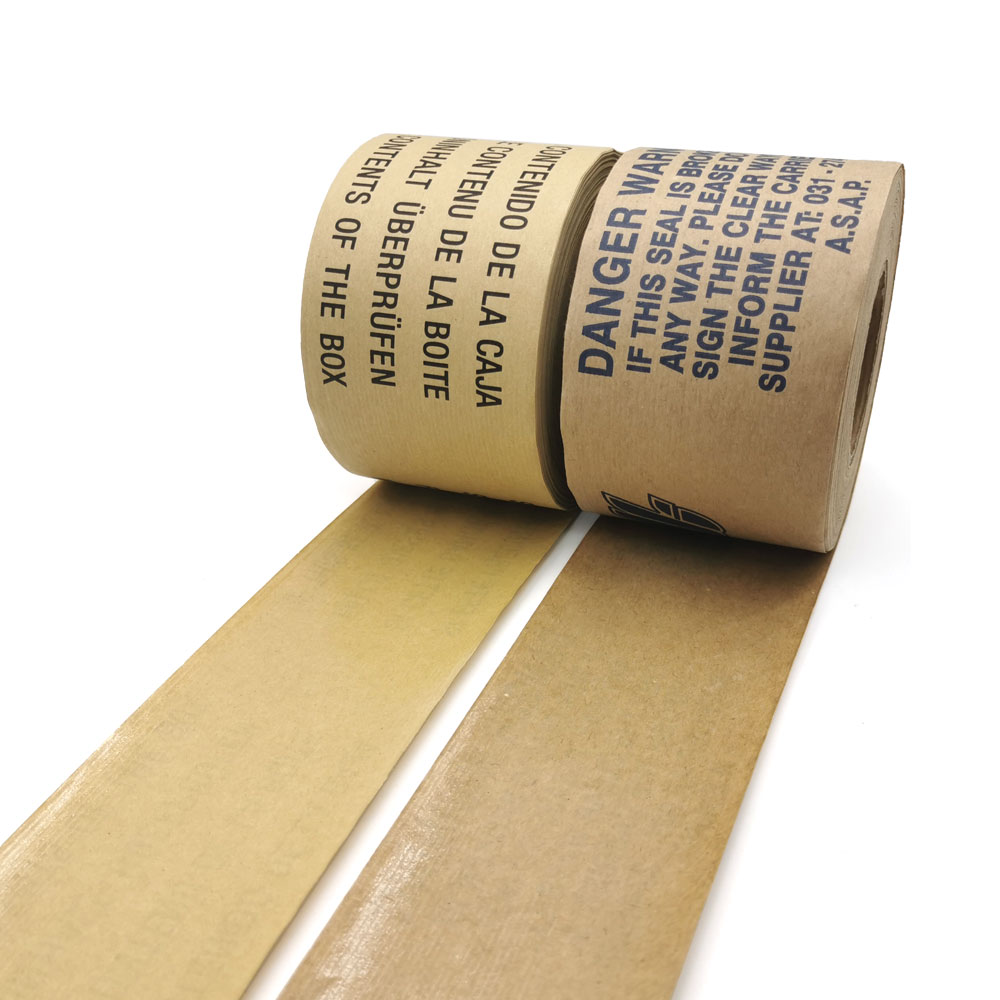 water activated logo printed kraft packing tape