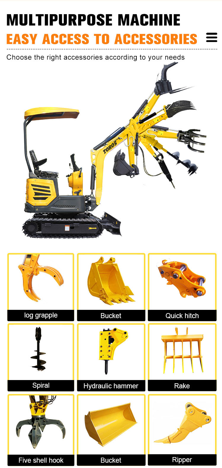 Multifunctional 180mm Track Width Mini Hydraulic Excavator 1200kg