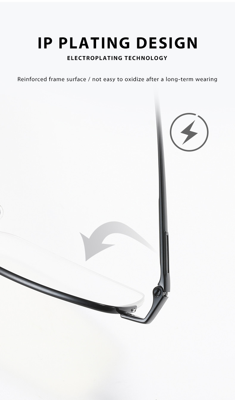 Optical Titanium Metal Glasses Flexible , Men Women Half Rim Glasses