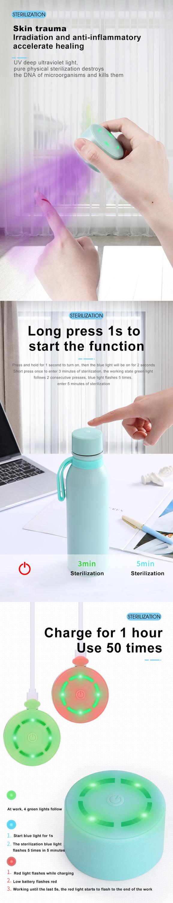 650Ml SS304 Uv Sterilizer Water Bottle With PP Lid