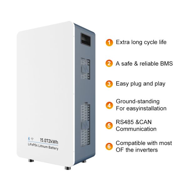 48V 314Ah 15kwh LiFePO4 Lithium Battery Pack All in One Wall Mounted Home Energy Storage Unit
