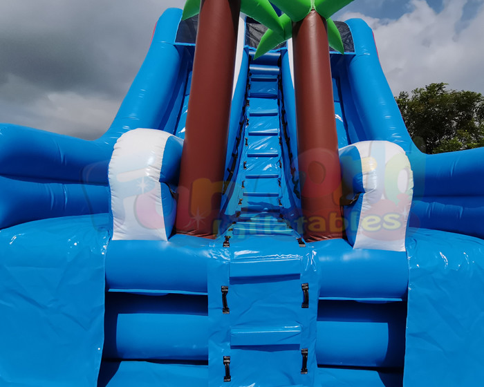 Multi Color Outdoor Inflatable Water Slides Bounce House With Pool