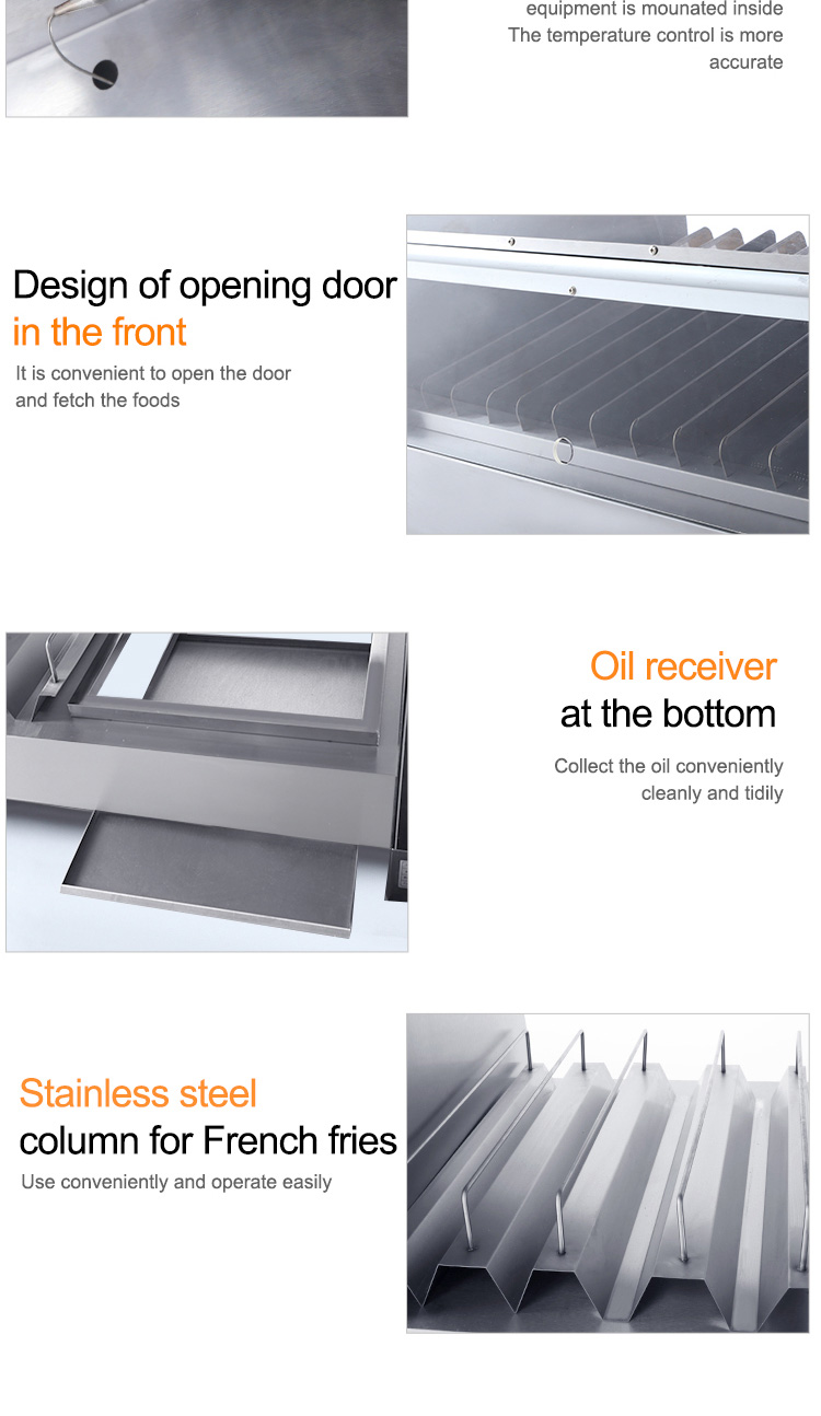 Restaurant Design Multi-functional Food Warmer Display Counter with 30-85C Temperature