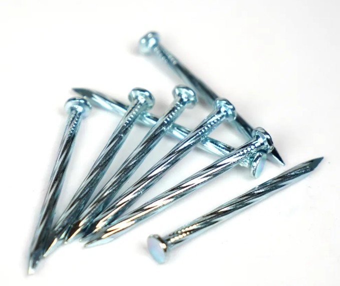 Custom Hardened Steel Concrete Nails Galvanized Twist Surface