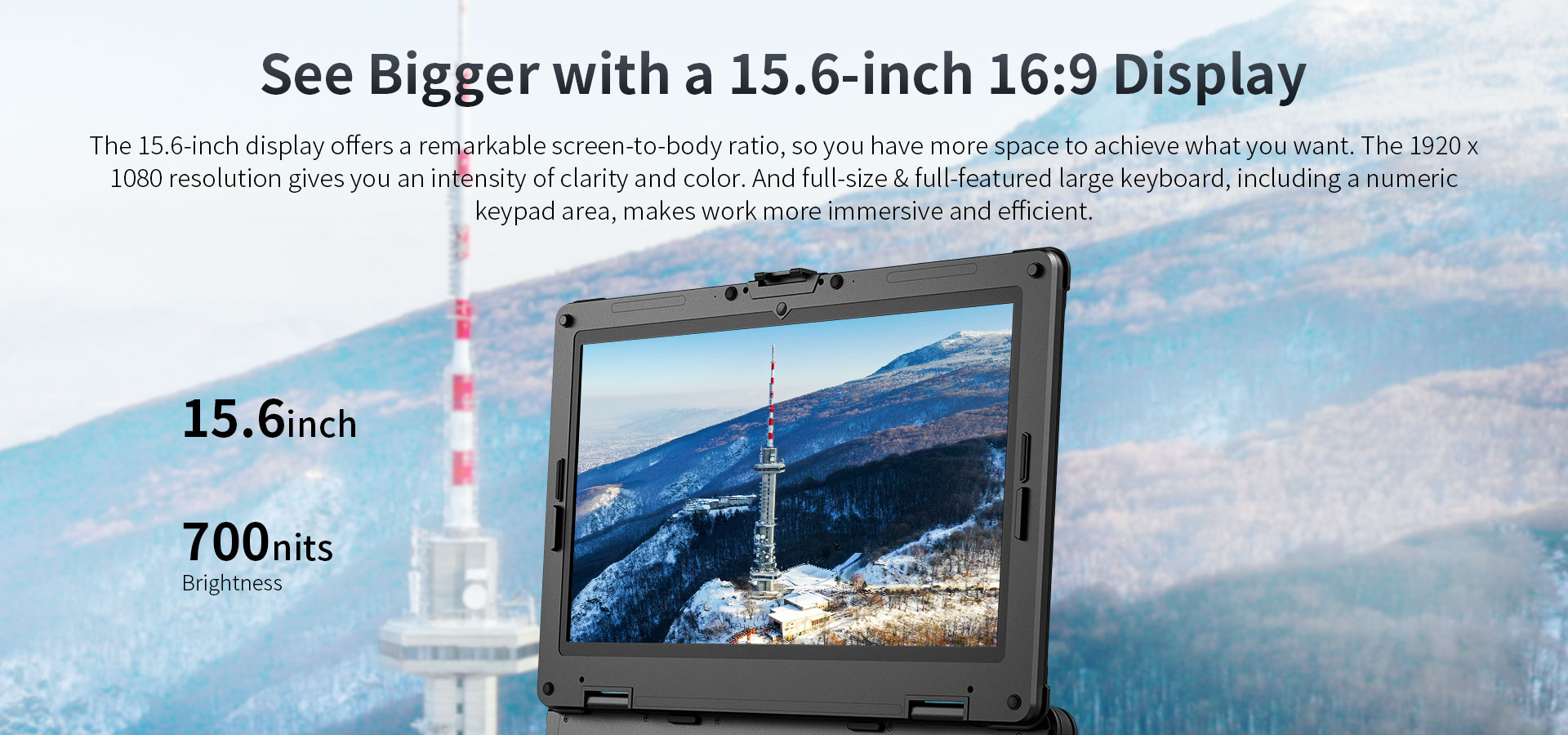 ONERugged N15T 15.6-Inch Industrial Tough Laptop Win11 Intel Core i5/i7 5G RJ45 RS232