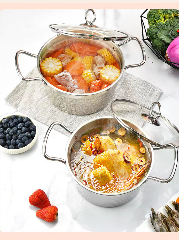 Amazon Top Seller Kitchen Cooking Ware Induction Stainless Steel 304 Korean Cookware Soup Pot