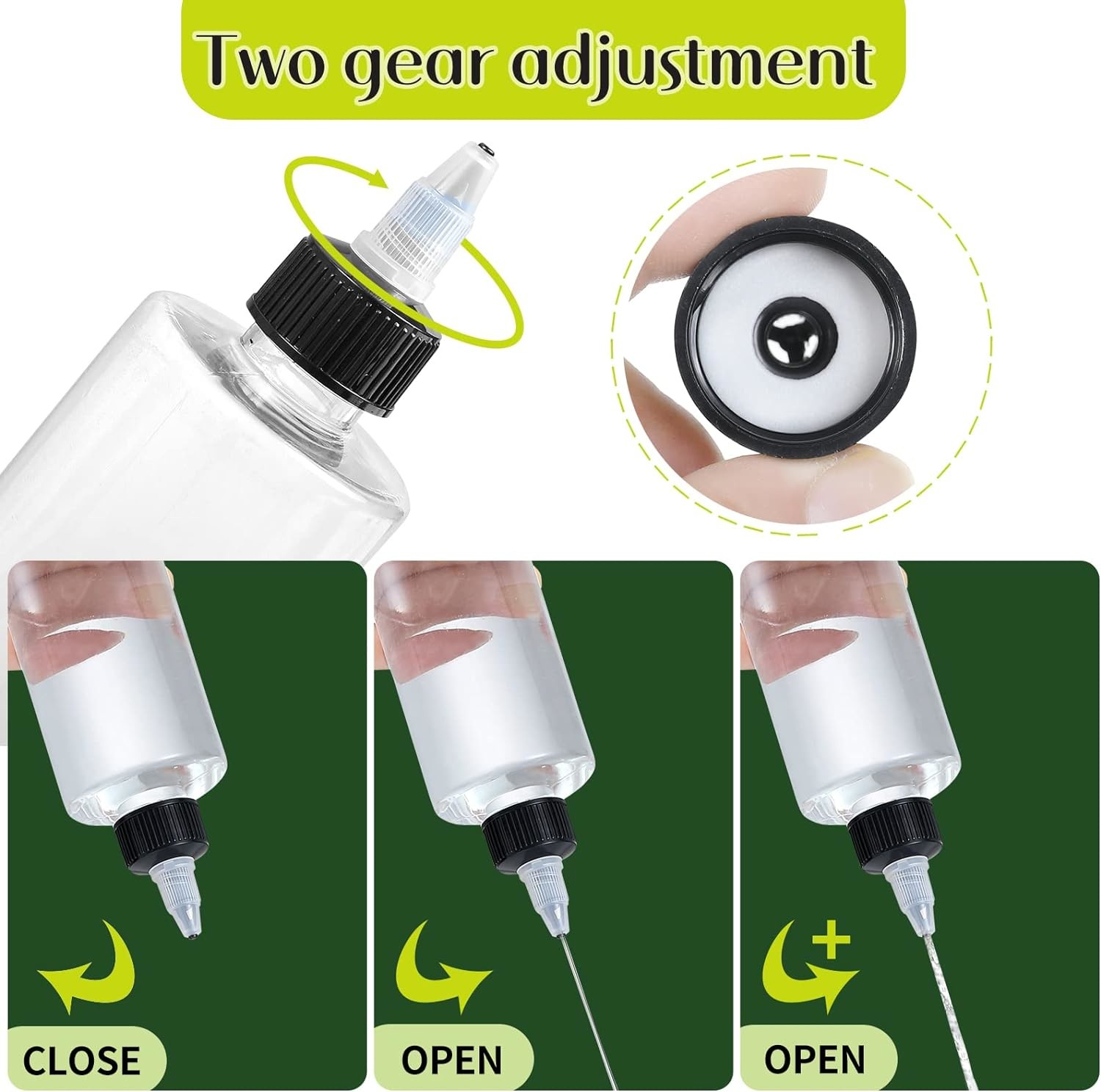 8oz Plastic Squeezing Bottles, Clear Oil Dispenser Dropper Bottle Applicator With Twist Top Cap