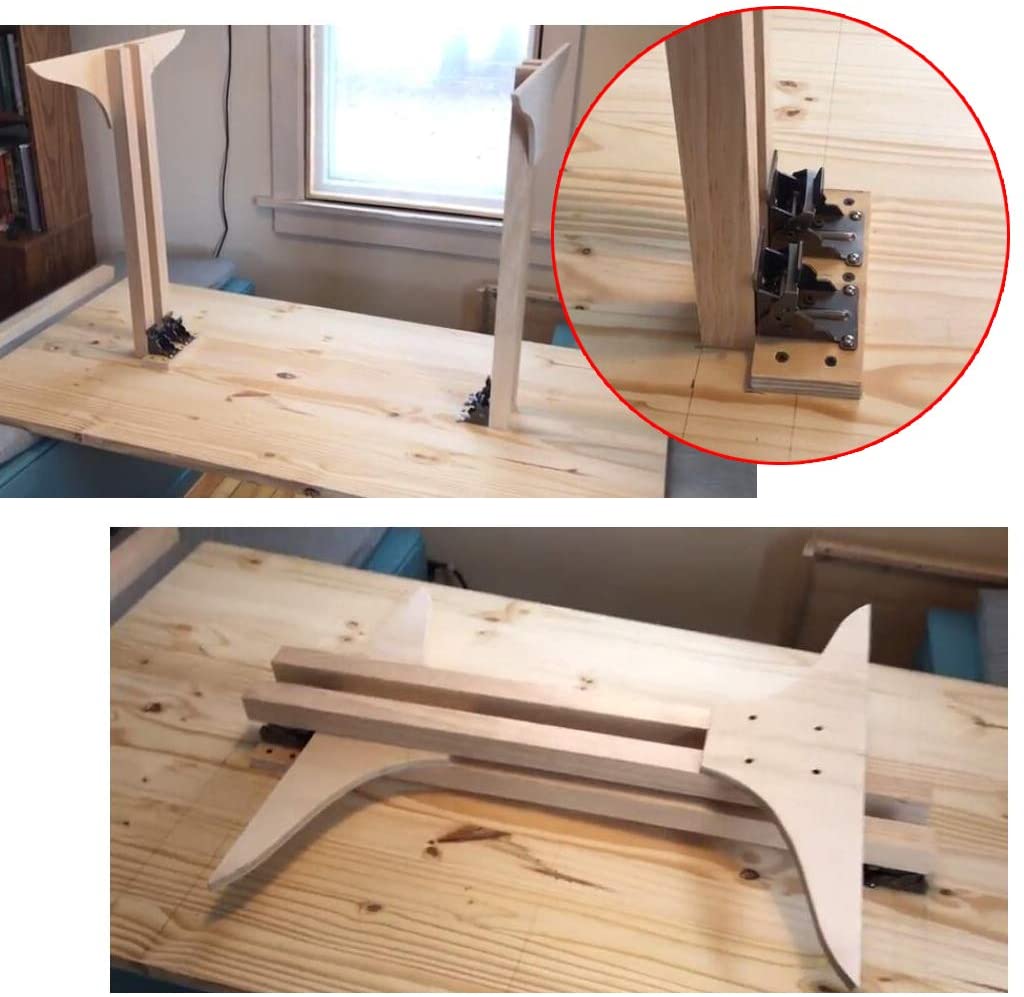 Self-Locking Hinge Leg Fittings and Corner Brace for Folding Table leg Support Bracket