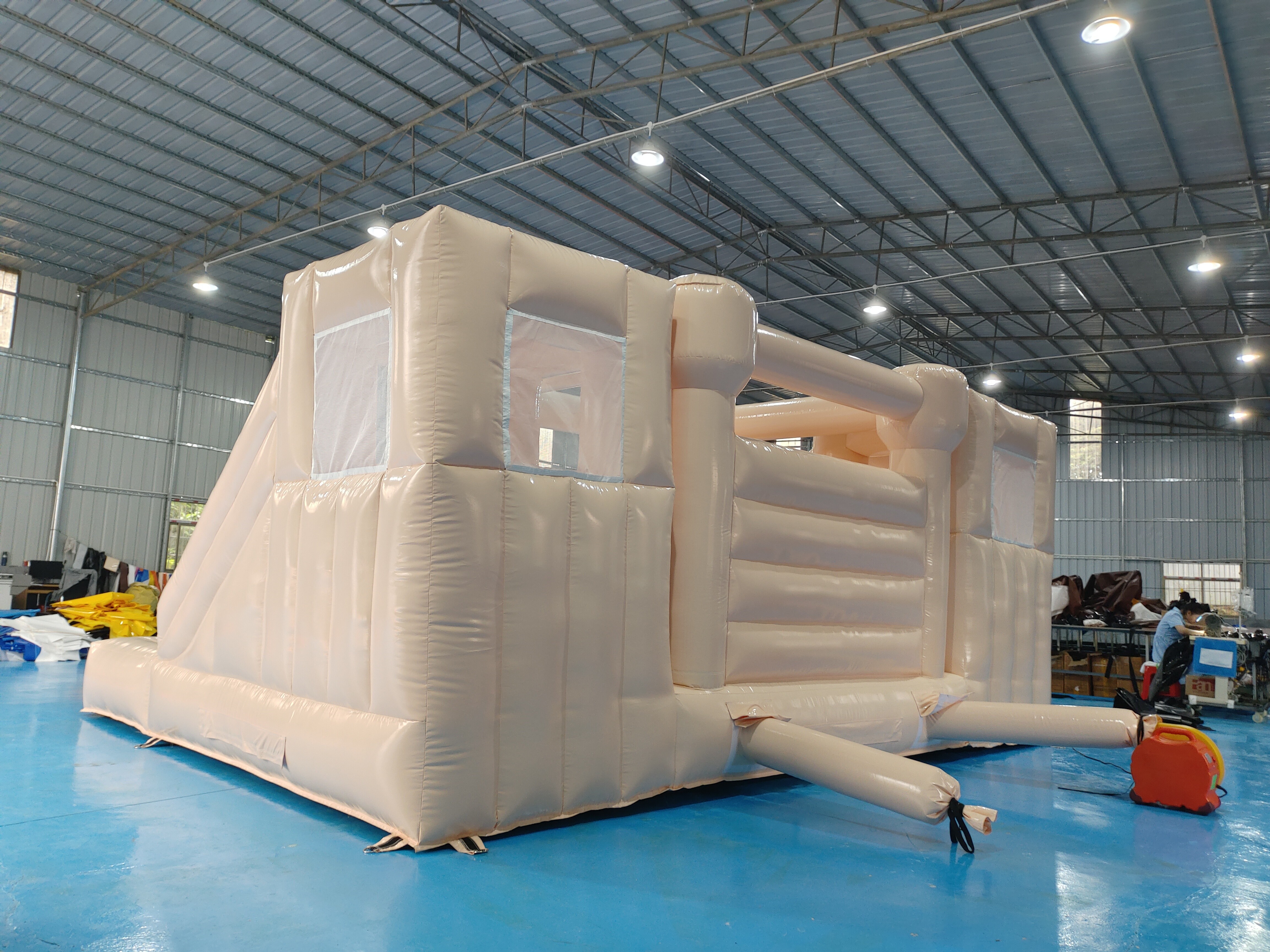 Tarpaulin Inflatable Wedding Bounce House Pink Inflatable Event Bouncer With Slide Inflatable Party Combo For Kids
