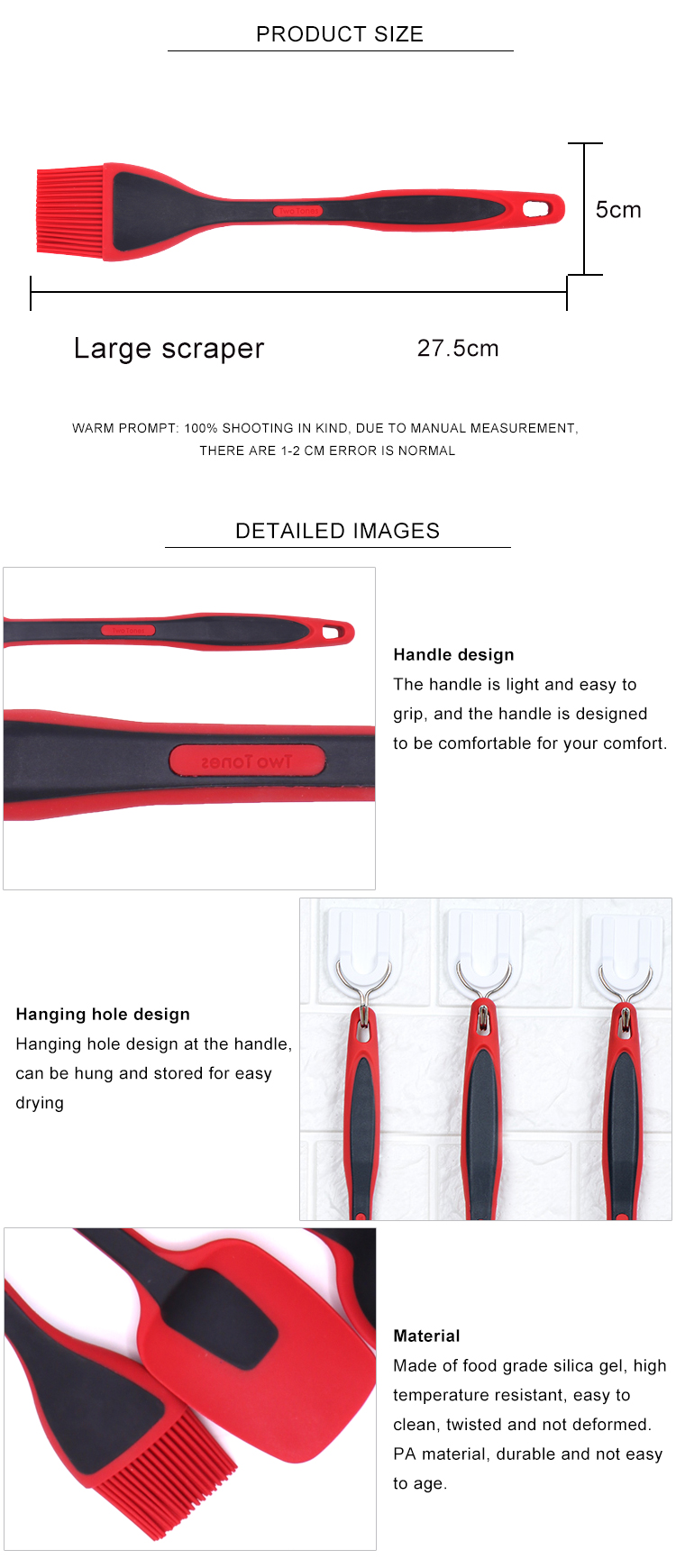 Customized Reusable Non Scratch Silicone Cooking Oil Brush