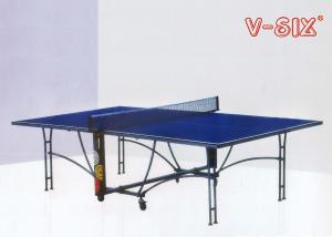 China U Structure Foldable Table Tennis Table Moveable Round Tube Leg With Wheels on sale