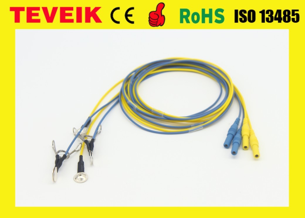 Factory Price of Waterproof Neurofeedback DIN1.5 Socket Colorful Ear-Clip EEG Cable Electrode, Silver Plated Copper