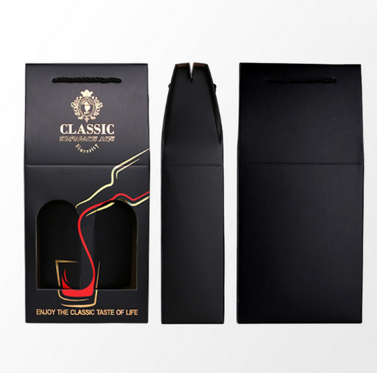 Double Pack Wine Box High-end Creative Hand Gift Wine Box Corrugated Wine Cart Custom