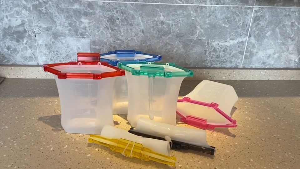 500ml 1000ml Collapsible Silicone Food Storage Bag Silicone Freezer Bags