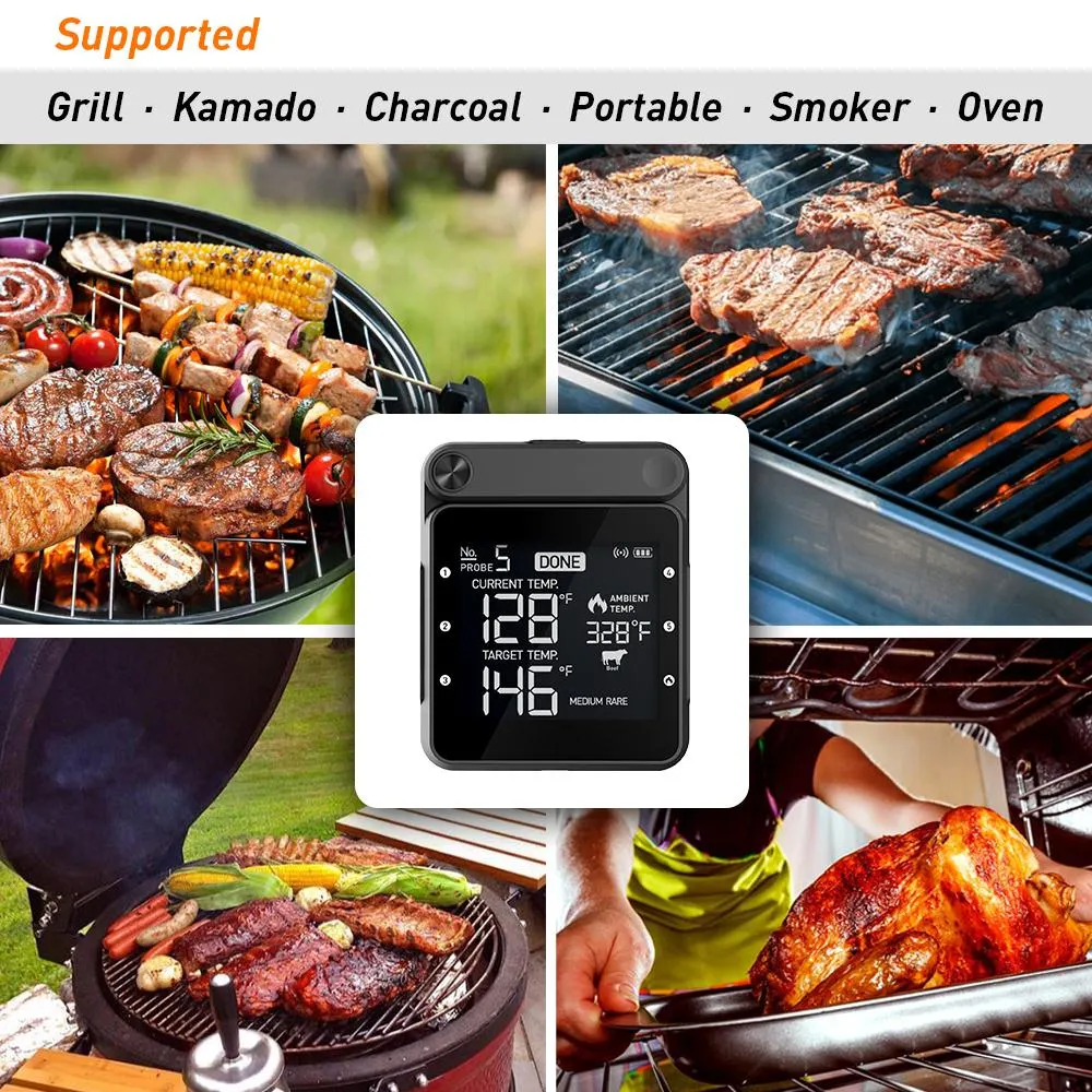 Digital WiFi Wireless BBQ Meat Thermometer with USB Oven Thermometer for BBQ