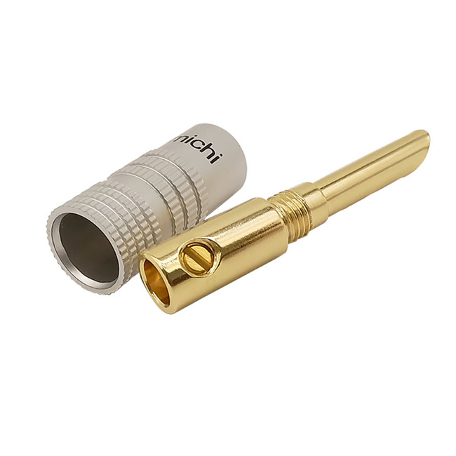 Practical Copper Nakamichi Speaker Plugs , Male Nakamichi Banana Connectors
