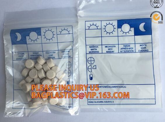 Eco friendly biohazard medicine Zip lockk bag, FDA LDPE Materials Medical using Zipper Bags Plastic Zip lock bags with own