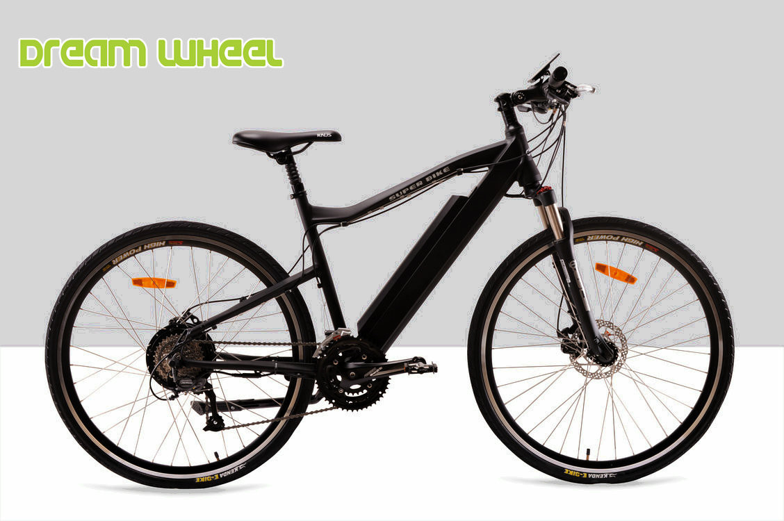 Matt Black Battery Powered Mountain Bike 500W 27 Speed Battery Inside 26.50Kgs Disc Brake