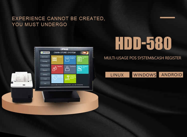 15 inch POS machine with Linux and Winsystems 5 wire resistive touch screen 2G DDR3 32G SSD