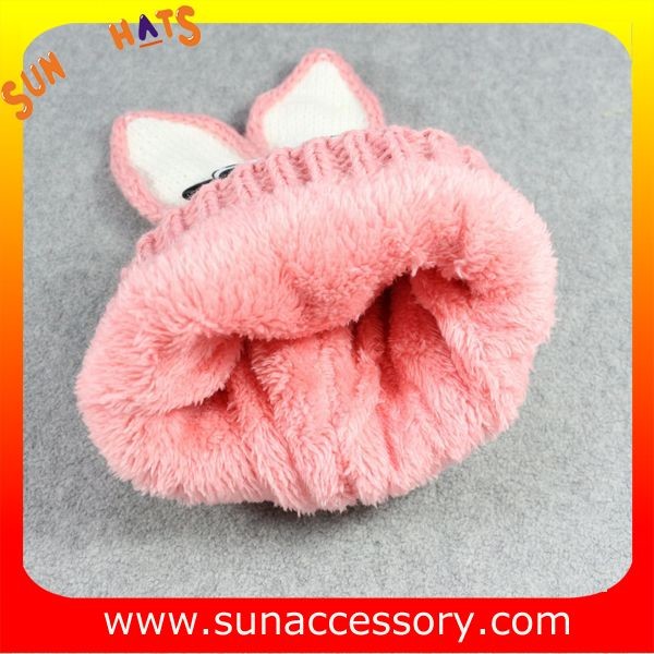 AK17023 Sun Accessory customized baby knitted beanie caps and hats with rabbit ear, ,caps in stock MOQ only 3 pcs