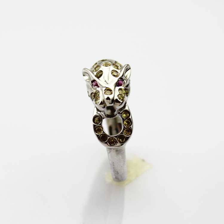 Designer Jewelry Pave Cubic Zircon 925 Silver Leopard Ring(R210)