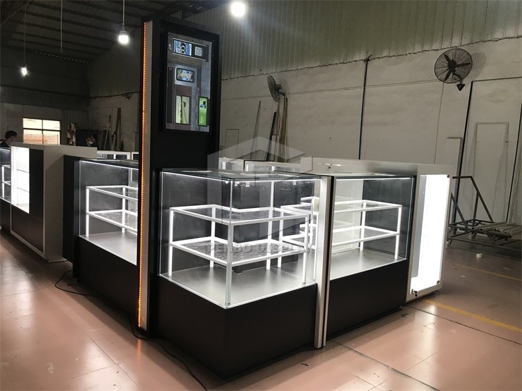 MDF Mobile Phone Display Showcase Cabinet ODM Free Design