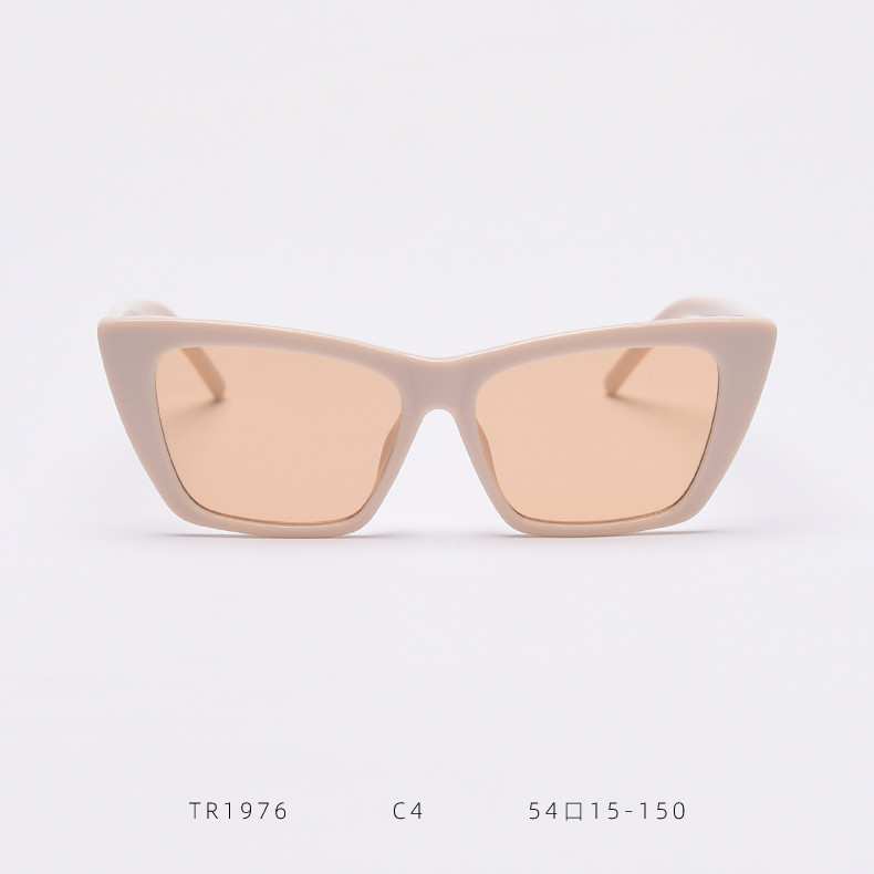 Fashion Trendy Women Sunglasses TR90 145MM Cat Eye On Round Face