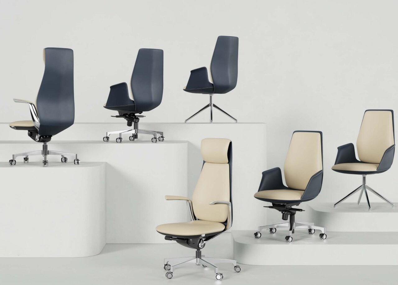 Modern Office Swivel Chair Hotel Study Room High Back Comfortable Leather Chair