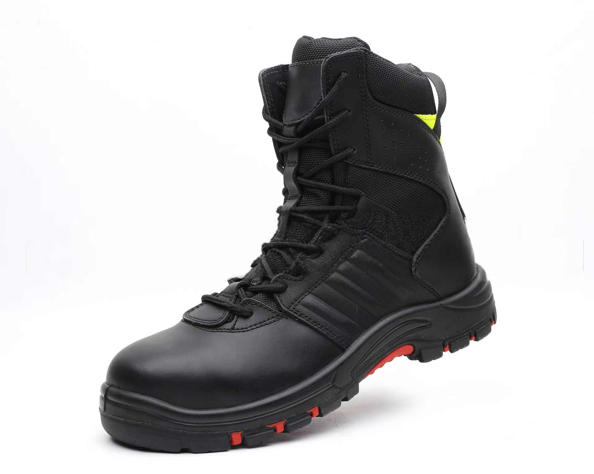 Anti Puncture Firefighter Safety Boots Unisex Fireproof Steel Toe Work Boots
