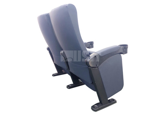 Ergonomics Full PU Folding Commercial Theater Seating 90 Degree Angle Arm Steel Structure
