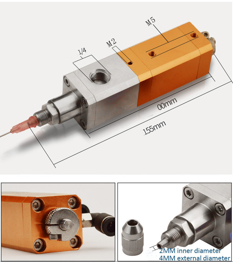 Small Size Fluid Dispensing Valves Lightweight Draw Back Glue Valve