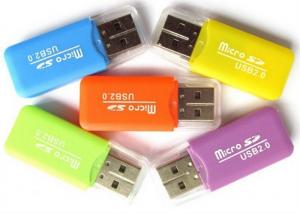 China Customized LOGO Print Portable Card Reader Flash Memory Card Reader With LED Light on sale