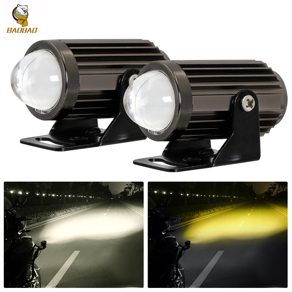 White Yellow 12v Universal Auto Lamp LED Spotlight For Motorcycle