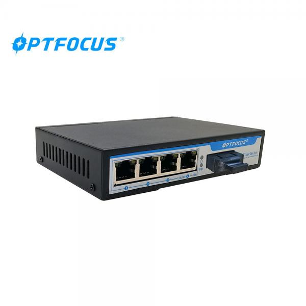 Quality Stable Power Supply Fiber Optic Switch , 4 Port POE Ethernet Switch With Auto Uplink for sale