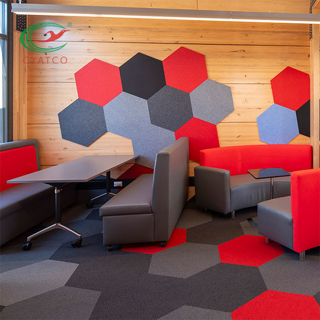 Durable Flexible Hexagon PET Acoustic Panels For Studio