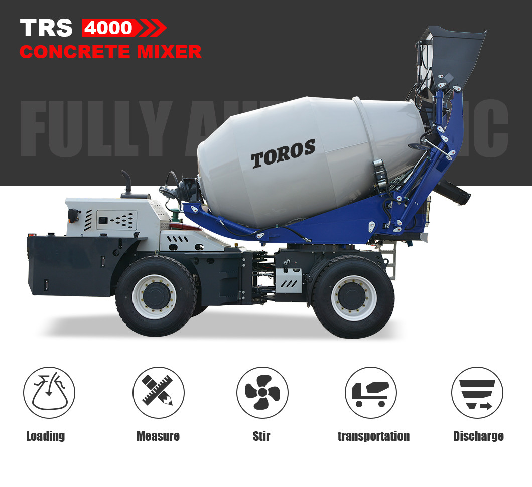 Mobile Self Loading Concrete Mixer Truck 55KW Automated Operation