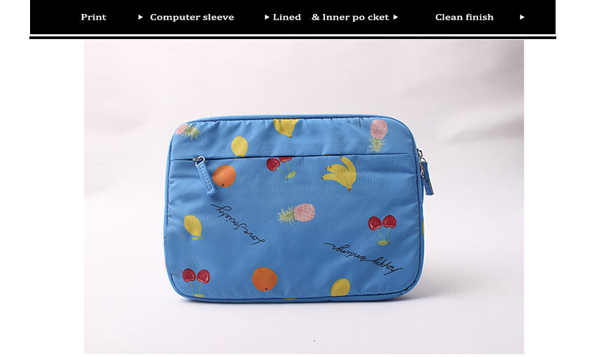 Water Repellent Flower Printed Nylon Laptop Sleeve