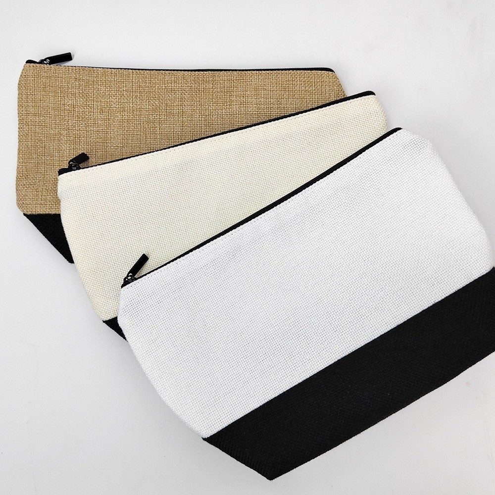DIY Custom Sublimation Blank Linen Makeup Bag Cosmetic Bag For Sublimation Printing