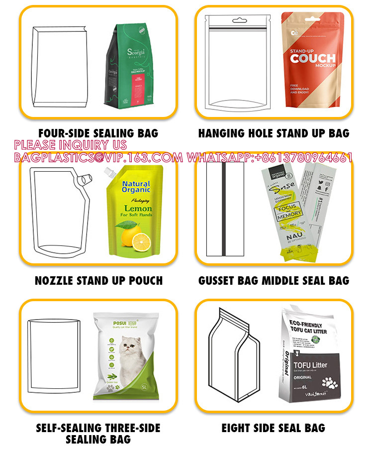 Resealable Stand Up Pouches For Long Term Storage Holographic Design Sealable Packaging