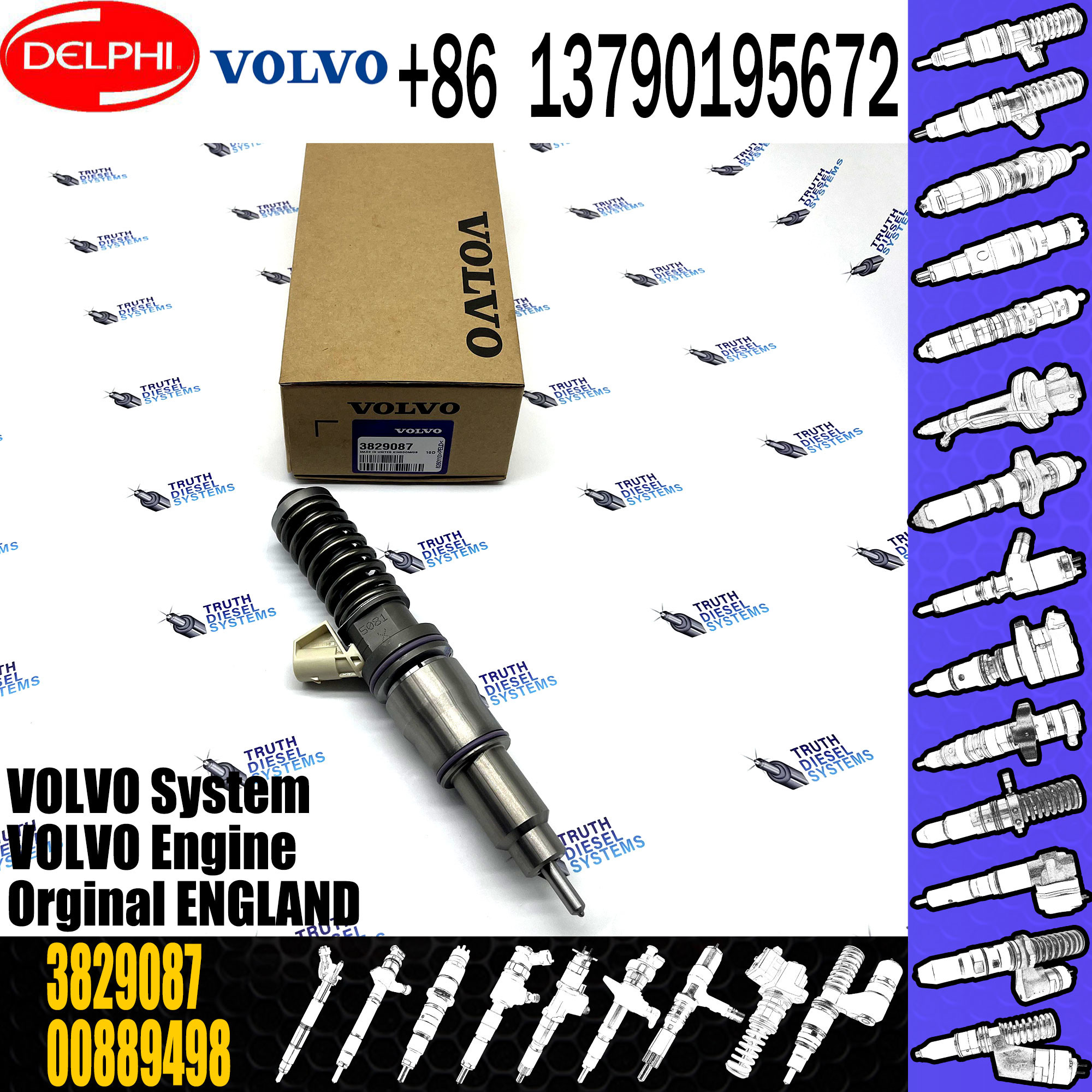New Diesel Fuel Injector 3803637 BEBE4C08001 3803637 3829087 For VOL TAD1641GE 21582096 20430583