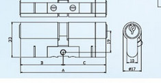 High Security Europe Cylinder Locks Indoor High Security Euro Cylinder Locks , Euro Cylinder Lock 95mm