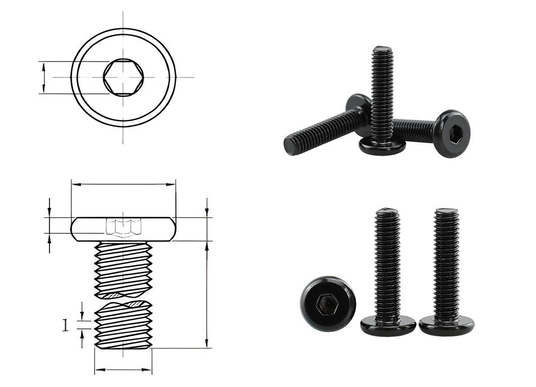 Customized Hexagon Socket Screw Grade 8.8 Black Screws Pan Head
