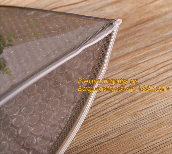 Holographic Factory Shiny gold Cosmetic bag Zipper Bubble Bag zip-lock Slider Padded Mailer metallic bubble zipper bagea