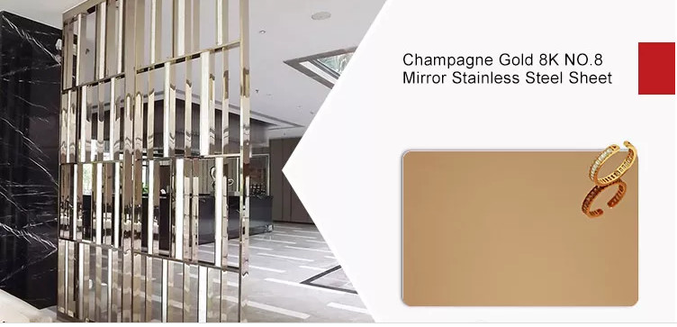 316 8K Mirror Golden Stainless Steel Sheet Plate Decorative Cold Rolled 1mm SS Sheet