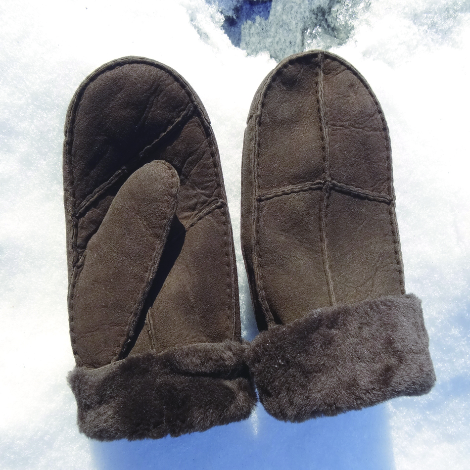 Manufacture customized lamb fur women men mitten lining shearling sheepskin mitten glove